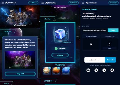 【dapp】英文版星球大战区块链/盲盒/锁仓挖矿/挖矿投资系统/MetaMask登录-新码网