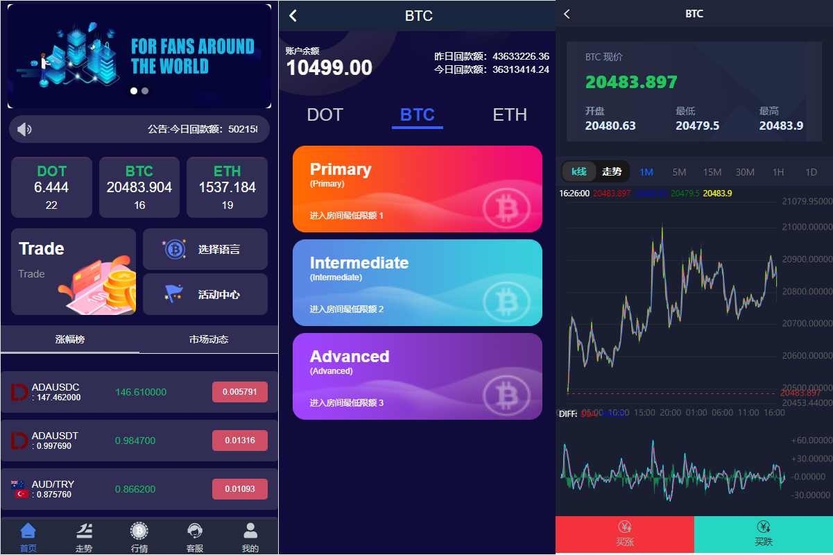 【微盘】全新UI微盘系统/区块链微交易源码/秒合约虚拟币交易-新码网