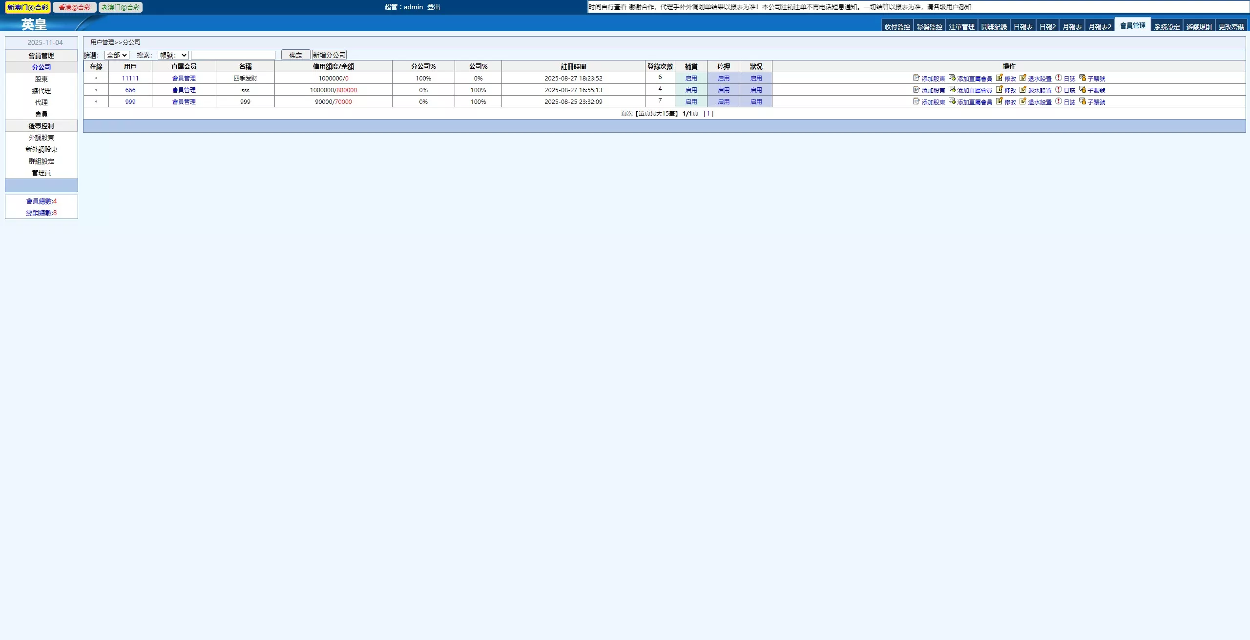 【2025新版中原三彩种】独立赔率+独立额度+独立退水+手机版+完美运营版本插图19