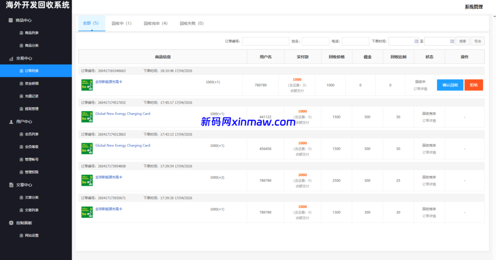 图片[16]-海外新能源商品回收系统：多语言与信用分支持-新码网海外源码